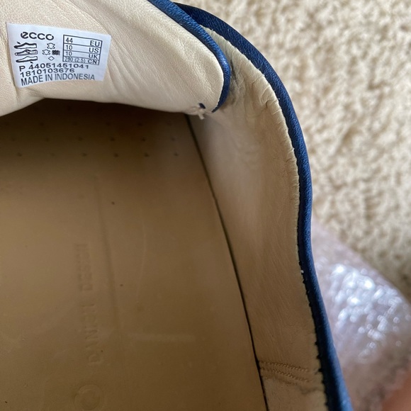 Ecco 8 Men’s Leather Sneaker Indigo Blue Velcro 10 - Picture 9 of 11
